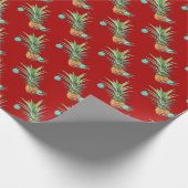 Tropisch kerstfeest Hawaiian Pineapples Patroon Cadeaupapier (Hoek)