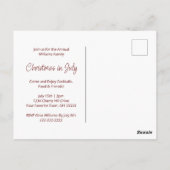 Tropisch kerstfeest in uitnodiging van juli (Achterkant)