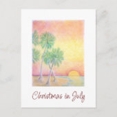 Tropisch kerstfeest in uitnodiging van juli (Voorkant)