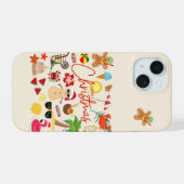 Tropisch Kerstfeest iPhone 15 Case (Achterkant horizontaal)