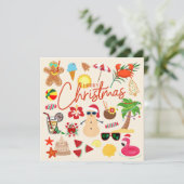 Tropisch Kerstfeest Kaart (Staand voorkant)