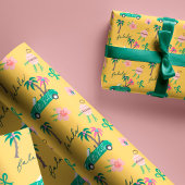 Tropisch kerstfeest — laat Roll Blauwgroen convert Cadeaupapier