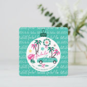 Tropisch kerstfeest — laat Roll Blauwgroen convert Feestdagenkaart (Staand voorkant)