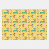 Tropisch kerstfeest, laat rolroze converteerbaar inpakpapier vel (Voorkant)