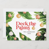Tropisch kerstfeest, modern palm botanisch stijlvo feestdagenkaart (Voorkant)