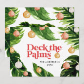 Tropisch kerstfeest, modern palm botanisch stijlvo feestdagenkaart (Voorkant / Achterkant)
