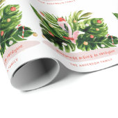 Tropisch kerstfeest moderne palm botanisch Flaming Cadeaupapier (Rol Hoek)