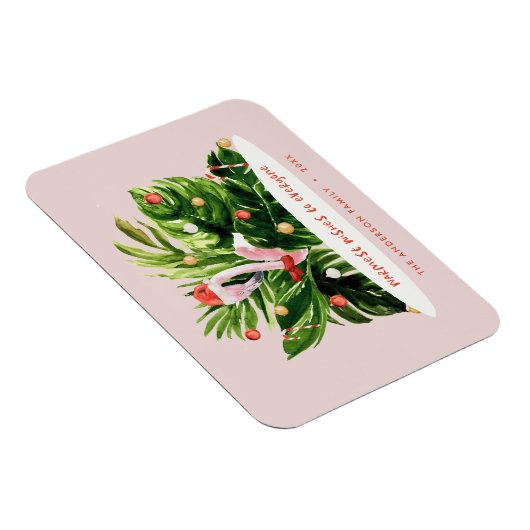 Tropisch kerstfeest moderne palm botanisch Flaming Magneet (Rechterzijde)