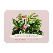 Tropisch kerstfeest moderne palm botanisch Flaming Magneet (Horizontaal)