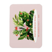 Tropisch kerstfeest moderne palm botanisch Flaming Magneet (Verticaal)