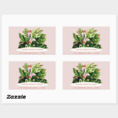 Tropisch kerstfeest moderne palm botanisch Flaming Rechthoekige Sticker (Vel)