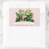 Tropisch kerstfeest moderne palm botanisch Flaming Rechthoekige Sticker (Tas)