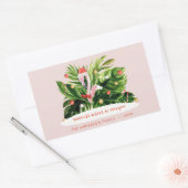 Tropisch kerstfeest moderne palm botanisch Flaming Rechthoekige Sticker (Envelop)