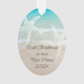 Tropisch kerstfeest Nieuw Thuis Kustthema Ornament (voorkant)