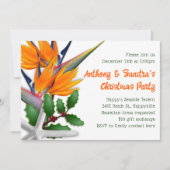 Tropisch Kerstfeest Paradijsvogel Bloemen Kaart (Voorkant)