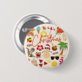 Tropisch Kerstfeest Ronde Button 5,7 Cm (Voorkant /achterkant)