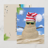 Tropisch kerstfeest Sand Snowman Briefkaart (Voorkant / Achterkant)