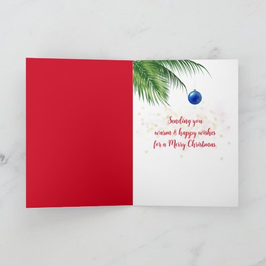 Tropisch kerstfeest Sand Snowman Kaart (Binnen)