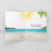 Tropisch kerstfeest Sand Snowman Kaart (Binnen)