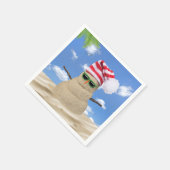 Tropisch kerstfeest Sand Snowman Servet (Hoek)