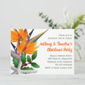 Tropisch Kerstfeest Strelitzia Bloemen Kaart (Staand voorkant)