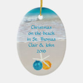 Tropisch kerstfeestdag foto Ornament (Voorkant)