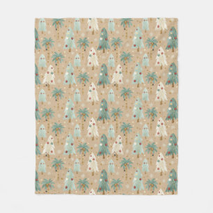Tropisch Kerstfusie Festieve Palm & Pijnboom Fleece Deken
