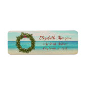 Tropisch kerstgeschut, strand etiket (Voorkant)