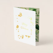 Tropisch kerstgroen met gouden palmbladeren folie kaarten (Voorkant)