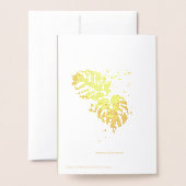 Tropisch kerstgroen met gouden palmbladeren folie kaarten (Met envelop)