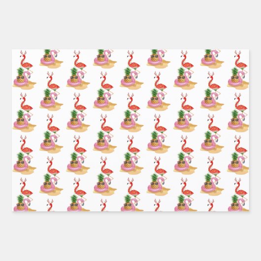 Tropisch kerstkerstfeest inpakpapier vel (Voorkant 2)