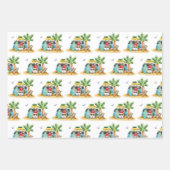 Tropisch kerstkerstfeest inpakpapier vel (Voorkant)