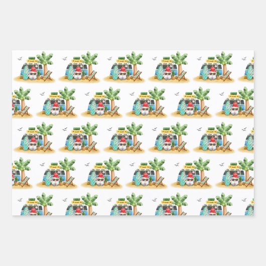 Tropisch kerstkerstfeest inpakpapier vel (Voorkant)