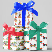 Tropisch kerstkerstfeest inpakpapier vel