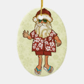 Tropisch kerstkerstkerstkerstversiering keramisch ornament (Voorkant)