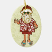 Tropisch kerstkerstkerstkerstversiering keramisch ornament (Achterkant)