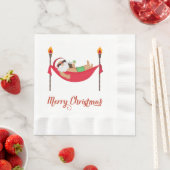 Tropisch kerstkerstpapier Napkins Servet (Insitu)