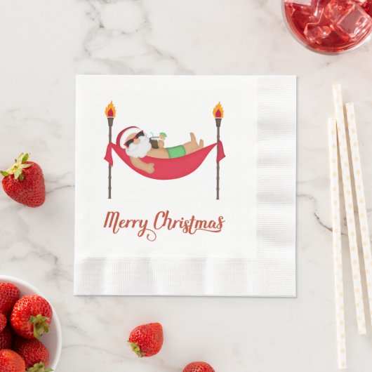 Tropisch kerstkerstpapier Napkins Servet (Insitu)