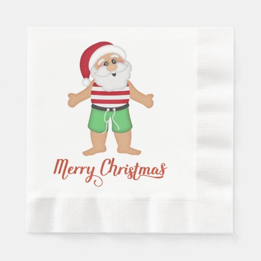 Tropisch kerstkerstpapier Napkins Servet (Voorkant)