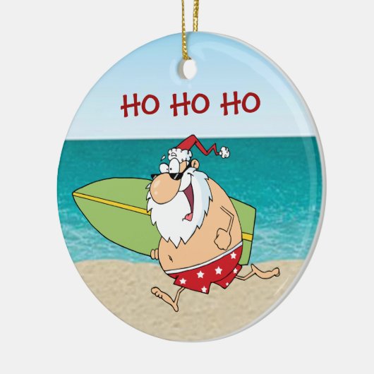 Tropisch kerstkerstversiering keramisch ornament (Links)