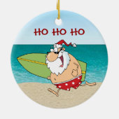 Tropisch kerstkerstversiering keramisch ornament (Achterkant)