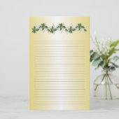 Tropisch Kerstmis Goud Omrande Schrijfpapier Briefpapier (Staand voorkant)