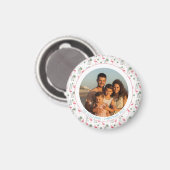 Tropisch Kerstmis Roze Flamingo Familie Foto Magneet (Voorkant / Achterkant)