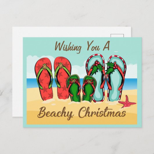 Tropisch Kerstmis Vouw Kerstkaart Feestdagenkaart (Voorkant / Achterkant)