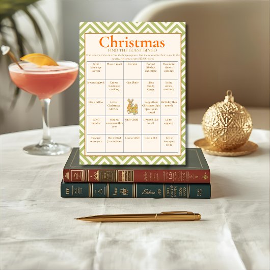Tropisch Kerstmis Zoek de gast Bingo kaart