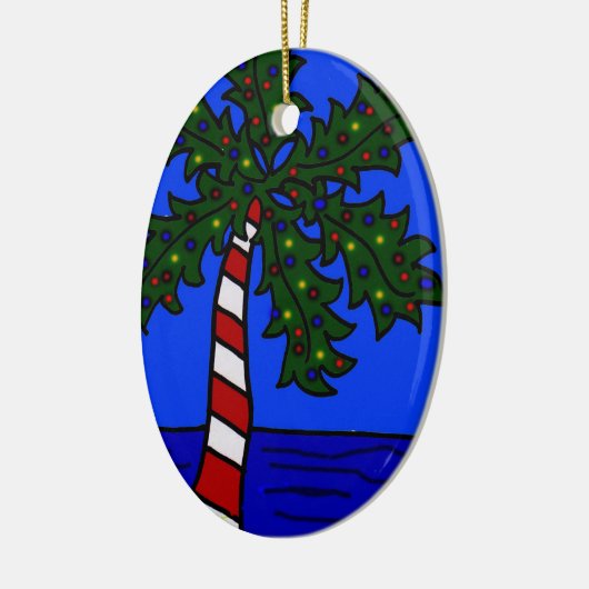 Tropisch kerstpalm keramisch ornament (Links)