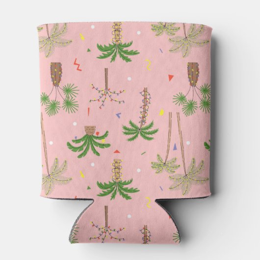 Tropisch kerstpalmbomen patroon blikjeskoeler (Achterkant)