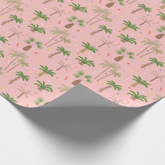 Tropisch kerstpalmbomen patroon cadeaupapier (Hoek)