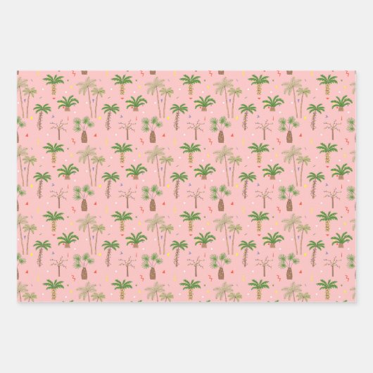 Tropisch kerstpalmbomen patroon inpakpapier vel (Voorkant 2)
