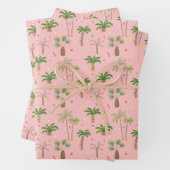 Tropisch kerstpalmbomen patroon inpakpapier vel (In situ)